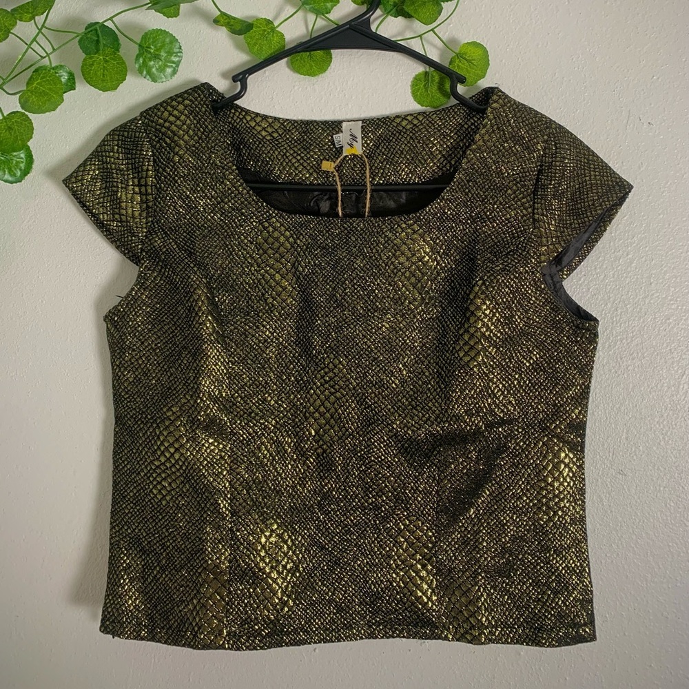 Metallic Snakeskin Jacquard Women’s Blouse (from Valija Gitana) Size Small